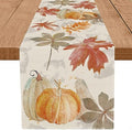 Fall Table Runner Pumpkin Maple Leaf Watercolor Vintage Table Runners Seasonal Autumn Thanksgiving Harvest Home Kitchen Dining Party Decorations 13x90 Inch by GAGEC