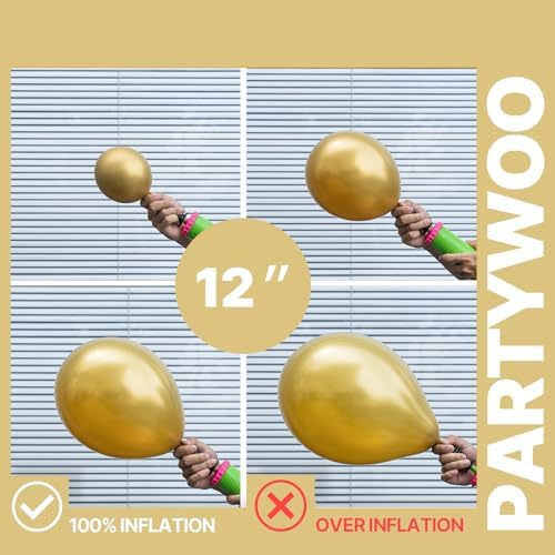 PartyWoo Black and Gold Balloons 66pcs 12 Inch Black White Gold Balloons - Image 5
