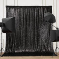 PartyDelight Black Sequin Backdrop 6x7ft Sparkly Photo Curtain by PartyDelight