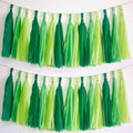 We Moment Green Light Tissue Paper Tassels Party Tassel Garland Banner for Green Party Decorations, DIY Kit, 15PCS by We+Moment