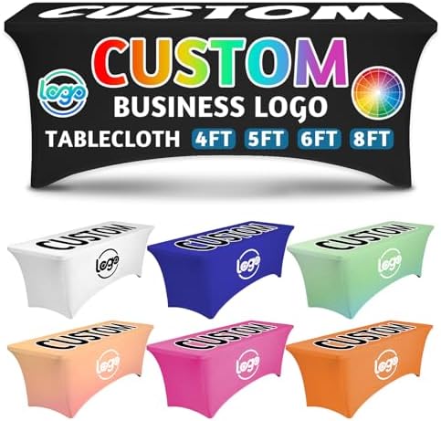 Custom Tablecloth with Business Logo Text 4FT by Syntix