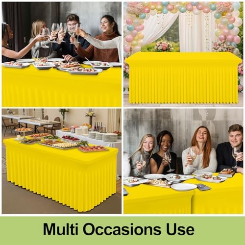Smiry Spandex Elastic Fitted Table Cloth Skirt for 6FT Rectangle Table - Image 5