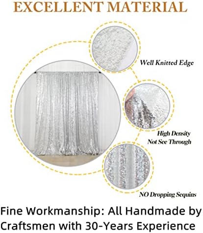 ShinyBeauty Sequin Backdrop - Backdrop Photography and Photo Booth Backdrop for Wedding/Party/Photography/Curtain/Birthday/Christmas/Prom/Other Event Decor - 4FTx6FT(48inx72in) (Silver) - Image 4