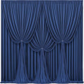 40x10FT Navy Blue Backdrop Curtains for Wedding Parties, Wrinkle Free Polyester Photography Backdrop Drapes for Wedding Baby Shower Birthday Parties Stage Background Stand Decorations 4x10ft,10 Panels by Partisky
