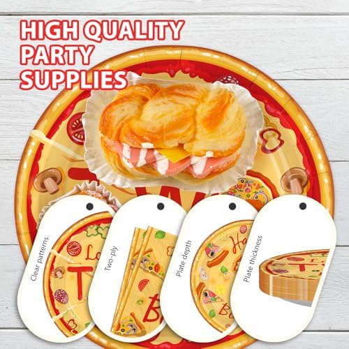 96Pcs Pizza 2nd Birthday Party Decorations for Baby Shower, Serves 24 - Image 6