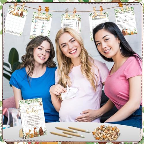 Patelai 321 Pcs Baby Shower Games Supplies, Woodland Animal - Image 5