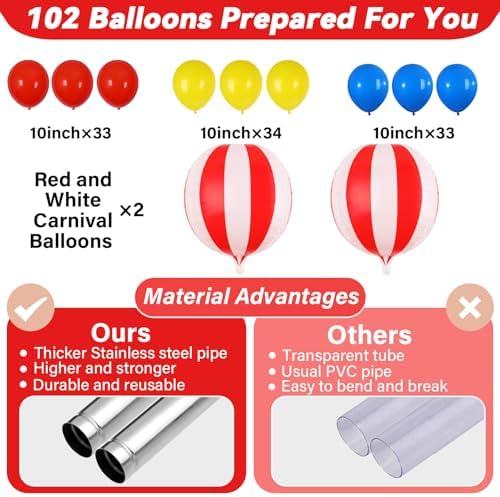 2 Sets Carnival Circus Balloon Column Stand Kit Adjustable Balloon Decor - Image 3