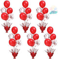 6 Set Red Christmas Table Balloons Centerpiece Stand Kit with Red and Confetti Balloons for Birthday Party Baby Shower Valentine's Day Wedding Prom Graduation Retirement Table Decorations by Suppromo