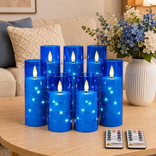 Raycare 7 Pack Flameless Battery Operated Pillar Candles with Remote Timer by Raycare