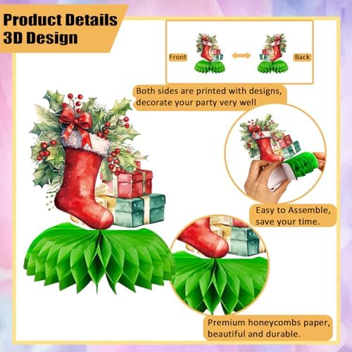 Christmas Party Centerpieces, Christmas Honeycomb Centerpieces for Table - Image 6