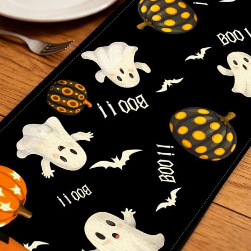 Halloween Ghost Pumpkin Table Runner for Table Decoration 13x72 Inches - Image 6