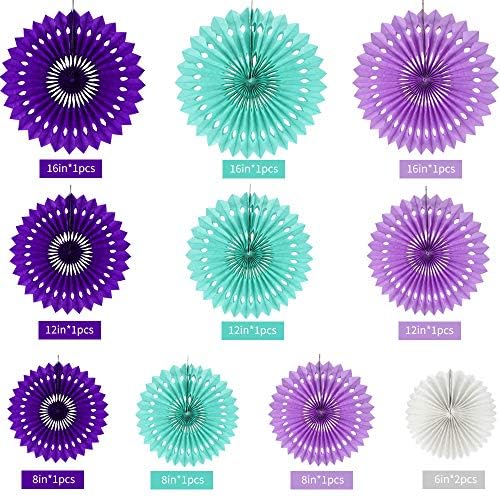 BEISHIDA Honeycomb Round Paper Fan Lavender Purple Hanging Party Decoration - Image 2
