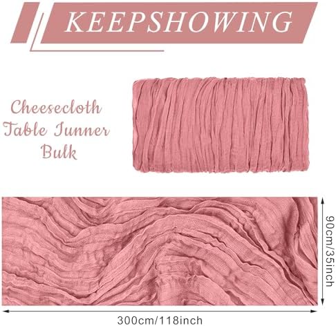 1 Pack Cheesecloth Table Runner 10Ft Christmas Gauze Boho Table Runners for Wedding Decor Bridal Shower Decorations Baby Shower Party(35" x 120") - Image 2