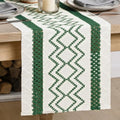 Artoid Mode Forest Green Stripe Diamond Woven Table Runner 12x36 Inch by ArtoidMode