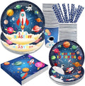 Recheel Space Themed Party Plates Set, Outer Space Party Decorations by Recheel