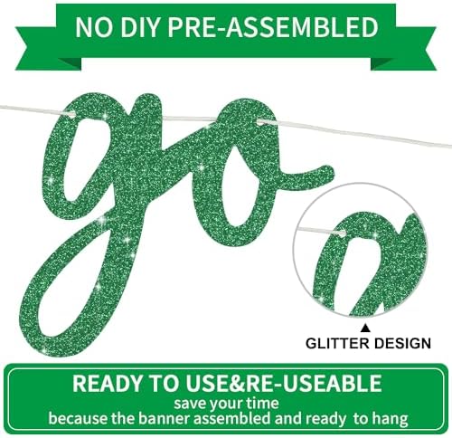 BEISHIDA Glitter Green Pre-Strung Go Shawty It's Your Birthday Banner Decor - Image 2
