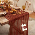 2 Pack Fall Table Runner Terracotta Cheesecloth for Home Thanksgiving Party by IVAPUPU
