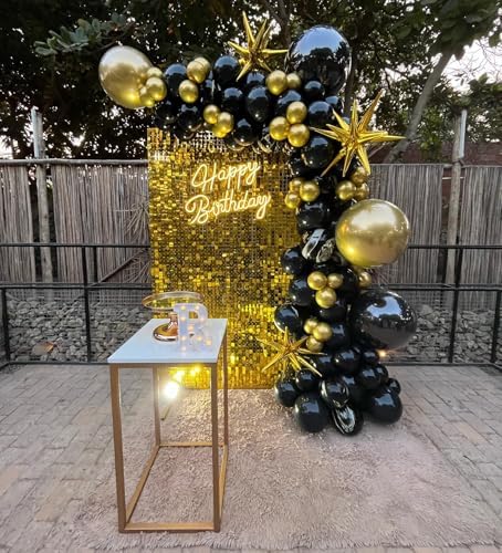 Gold Shimmer Wall Backdrop, 24pcs Sequin Panels - Image 4