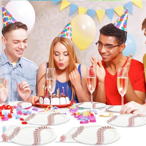 50pcs Baseball Plates and Napkins Party Supplies, 7Inch - Image 7