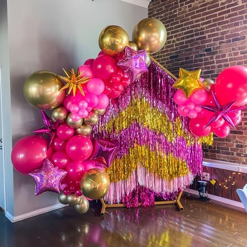 Voircoloria 90pcs Hot Pink Balloons Garland Arch Kit, 18 12 10 5 Inch - Image 6