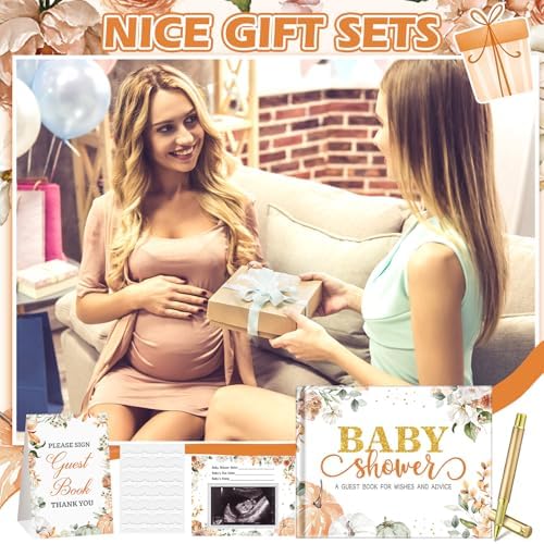 Fuyoooo 27 Pcs Little Pumpkin Baby Shower Guest Book Baby Shower Sign - Image 6