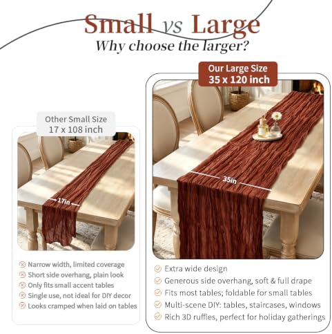 6 Pack Terracotta Cheesecloth Table Runner Boho Gauze Fall Decor - Image 2