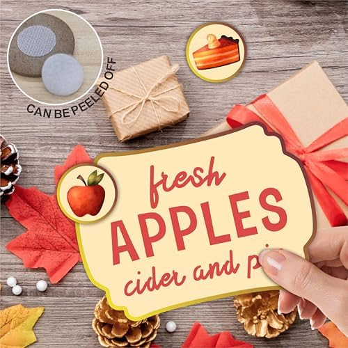 Autumn Apple Pie Wooden Sign - Fresh Apples Cider And Pie Plaque - Farmhouse Thanksgiving Wooden Decoration - Fall Fruit Theme - Red - 5x7 inches - Image 4