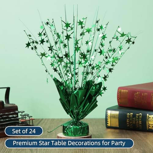 24 Pack Green Metallic Foil Spray Centerpiece Star Table Decoration Burst Table Centerpieces for Birthday New Year Wedding Anniversary Graduation Party Supply (Green) - Image 2