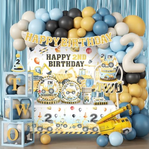 295PCS Cocomigo Im Digging Being 2 Birthday Decorations for 25 Guests by cocomigoPartyHome