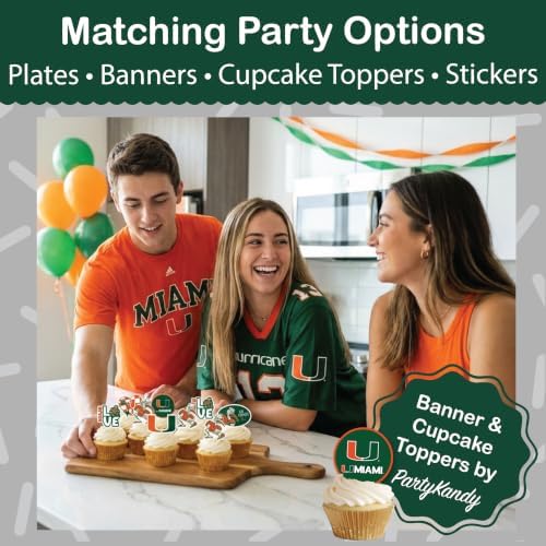 Miami Hurricanes Party Supplies, Decorations, Plates & Napkins Decor 37 Pc - Image 6