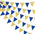 Royal Blue Gold Party Decorations Pennant Banner Flag Glitter Navy Blue and Gold Triangle Hanging Bunting for Birthday Graduation Bridal Shower Wedding Bachelorette Nautical Ahoy Achor Party Supplies by pinkblume
