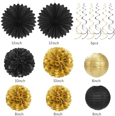 Black Gold Graduation Party-Decorations Garland - 36pcs Congrats Grad Class 2026 Banner,Hat Hanging Streamers,College High School Congratulations Master Celebration Classroom Backdrop Decor Burgleda - Image 3