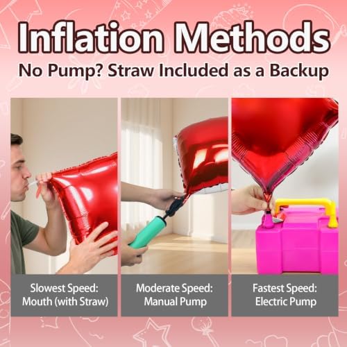 NISOCY 48PCS Red and White Square Foil Balloons Wall Backdrop - Image 4