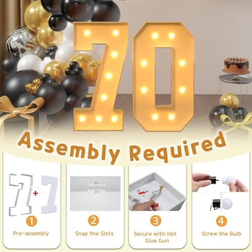 imprsv 70 Marquee Numbers, 3FT Light Up Numbers for 70th Birthday Decor - Image 3