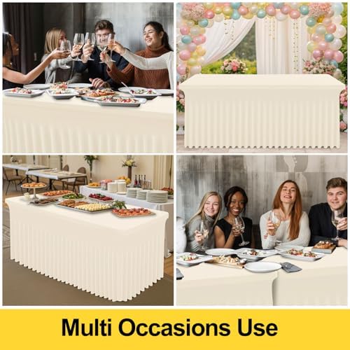 Smiry Spandex Elastic Fitted Table Cloth Skirt for 4FT Rectangle Table - Image 5