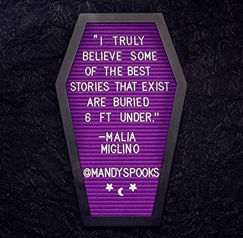 Nomnu Coffin Letter Board, Purple Goth Decor w/Bat Stickers, Spooky Emojis - Image 3