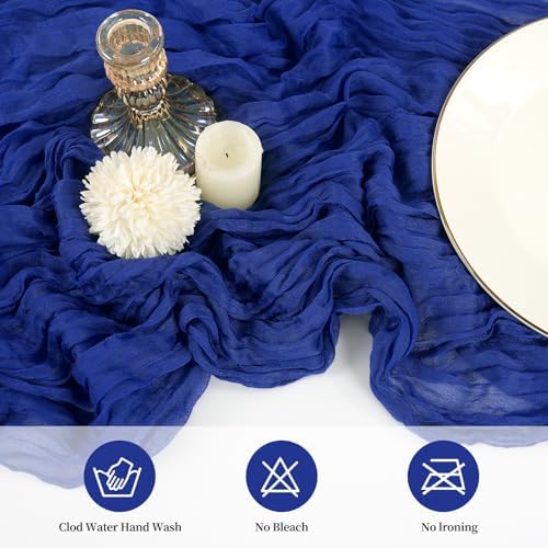 10 Pack Cheesecloth Table Runner 20 x 120 Inch, Royal Blue - Image 4