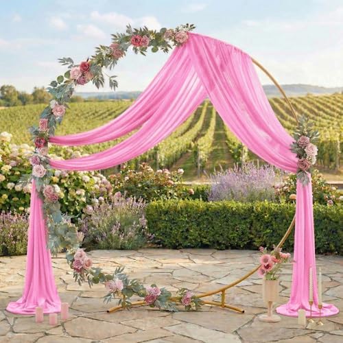 Pack of 1 Wedding Arch Drape Panel Fabric 30" x 40ft - Bubblegum Pink - Image 3