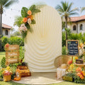 7.2FT Beige Draped Arch Cover, Ruched Ripple Arch Backdrop Cover for Wedding, Baby Shower, Birthday, Bridal Shower & Party Decorations by Unknown