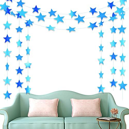 Patelai 130 ft Star Garland Banner Decor,Holographic Blue - Image 5