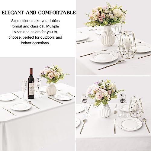 4 Pack Rectangle Tablecloth for 6 Foot Tables Washable Polyester Table Cover for Wedding Dining Table Parties Banquet（70x120 White） - Image 3