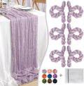 Lilac Cheesecloth Table Runner 6 Pack 35" Boho Gauze Runner 120 inches Long Runner Rustic Sheer Fabric Bulk for Baby Shower Wedding Bridal Birthday Party Picnic Table Decorations by Waligoy