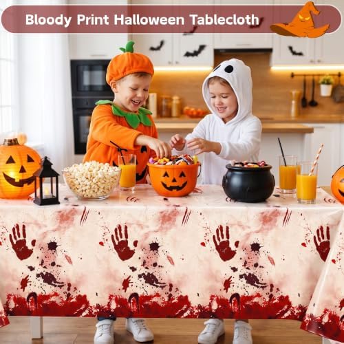 100FT x 54IN Halloween Bloody Print Plastic Tablecloth Roll with Cutter Box - Image 2
