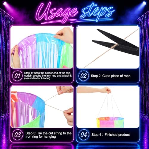 4 Pack Glow in The Dark Party Supply Neon Blacklight Streamer, 6 Color - Image 5
