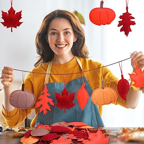 Tudomro 27 Pcs Felt Fall Tree Ornament Decoration, Leaves Pumpkin - Image 6