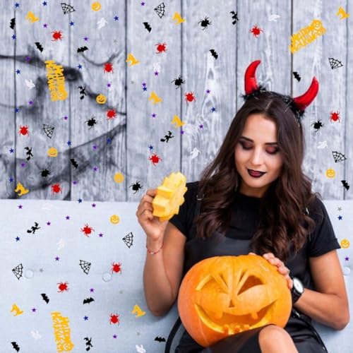 Halloween Confetti Spider Pumpkin Ghost Bats Witch Shape Table Scatters Confetti for Halloween Decorations Ghost Pumpkin Party Sets - Image 7