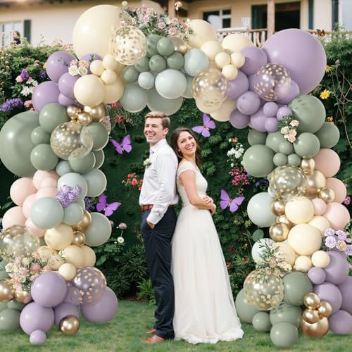 Amandir 173Pcs Dusty Green Purple Pink Balloon Arch Garland Kit - Image 6