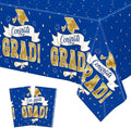 2Pack 2026 Graduation Decorations, 108" X 54" Graduation Tablecloth, Bluegold Disposable Table Cover for Grad Party Favors Supplies, Rectangle Plastic Tablecover for Class 2026 Congrats Grad for Kids by QZYL
