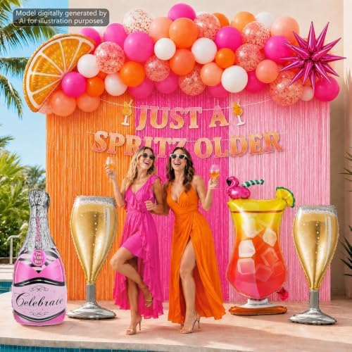 Spritz Birthday Party Decorations Pink Orange Balloon Garland Backdrop Kit - Image 5
