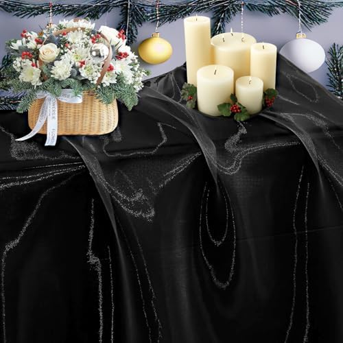100 Yard Organza Fabric 44" Wide for Wedding Event Décor - Black by MDS